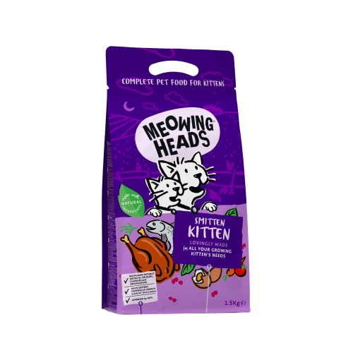 Meowing Heads Smitten Kitten Trockenfutter Katzen 100% Natürliches Gourmet Katzenfutter mit Huhn und Fisch Katzenfutter für Kitten mit Getreidefreier Rezeptur für eine Einfache Verdauung 1 5 kg