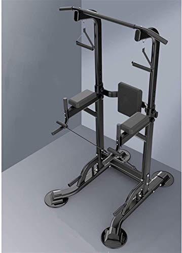 DAXINYI Power Tower Workout Klimmzug-Dip-Station verstellbar multifunktional Heim-Fitnessstudio Schwarz Metall
