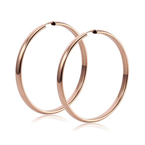 Materia Damen Creolen rosegold 925 Silber 40mm groß SO-61