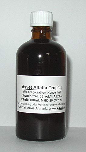 Asvet 100ml Alfalfa Tinktur Tropfen Luzerne Zubereitung ohne Chemie handgemacht 100% vegan und natürlich