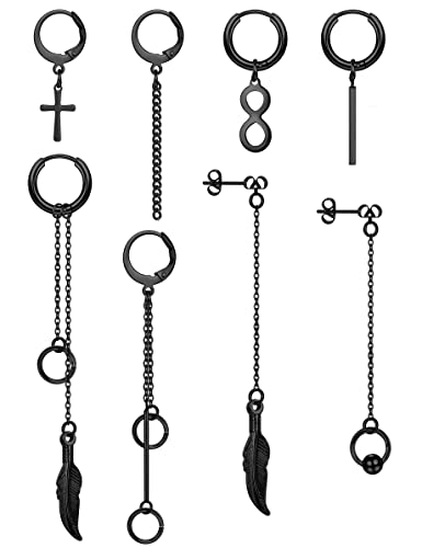 Paar Hexagon Edelstahl Glatte Creolen für Herren Damen Edelstahl Huggie Ohr Manschette Ohrringe