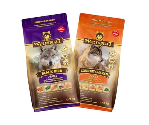 Wolfsblut Hund Adult Trockenfutter Multi Bundle Mix Paket Sparpaket 2 x 2 kg Verschiedene Sorten 2 x 2 KG 1x Black Bird 1x Country Chicken
