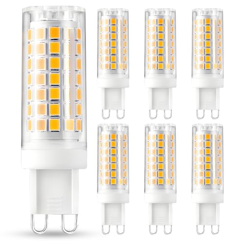 FEILEMAN G9 LED Dimmbar Lampe Glühbirne 7W 70W Halogen Äquivalent Warmweiß 2700K AC230V Lampe G9 Bi Pin Sockel Flimmerfrei 360 Ausstrahlungswinkel 6er