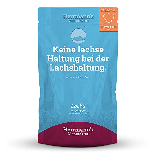 Herrmann s - Selection Adult Lachs mit Aprikose - 15 x 150g - Nassfutter - Hundefutter