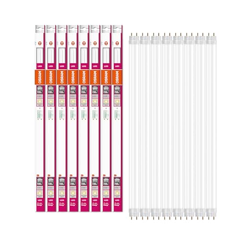 OSRAM Röhre Substitube Star Sockel aus hochwertigem Glas Länge 0.6 Meter Warmweiß 2700K 6.6W für klassische 18Wöhren 8er Pack