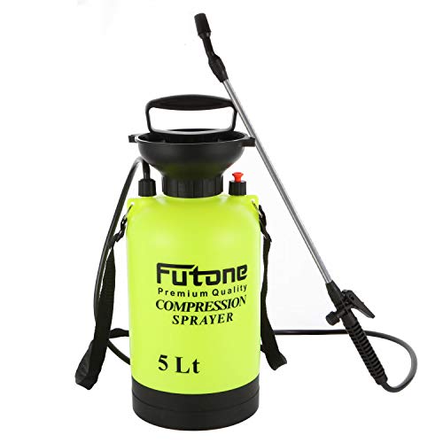 Futone Gartensprüher mit Stangengriff und verstellbarem Schultergurt für Rasen und Garten 5 0 l Limettengelb