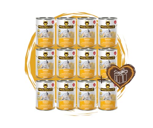 Wolfsblut Vetline Hundefutter - Skin Coat 12x395g - Sparbundel Sparpaket - inklusive Warnicks Tierfutterservice Hundesnack Goodie