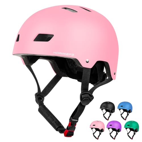 KORIMEFA Kinder Fahrradhelm Kinderhelm Radhelm Sporthelm CE-Zertifizierung für Fahrrad Skateboard Scooter Motorrad BMX für 3-14 Jahre Pink S