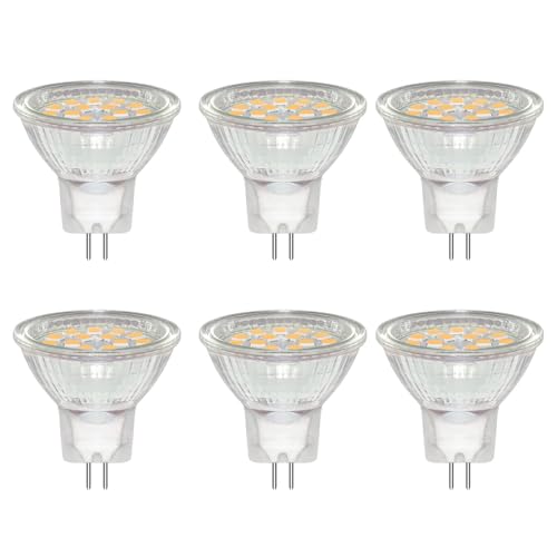Caldarax 6 Stück GU4 3W LED Spot Ersetzt 20W 30W Halogenlampen Reflektor Warmweiß 3000K 300LM AC DC 12V 24V Nicht Dimmbar 120 Abstrahlwinkel mit Schutzglas 35mm 35mm