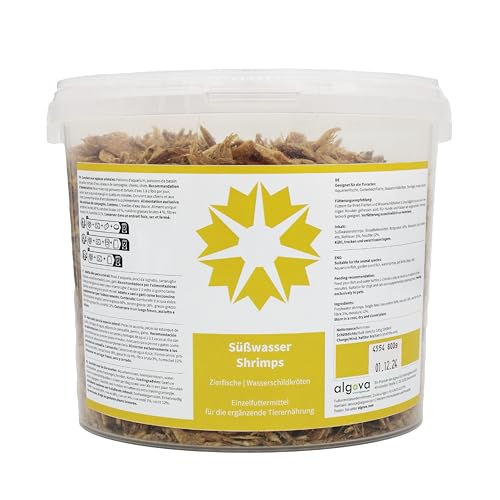 Süßwasser Shrimps getrocknet 2-4cm Futter Wasserschildkröten Koi algova 5L 800g