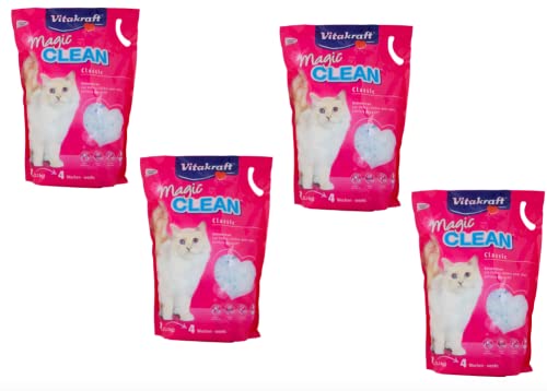  Magic Clean Katzenstreuer aus Silikon langlebig geruchs  und antibakteriell 5 l 2 2kg 4x 5 l
