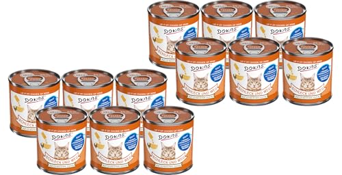 Dokas Schleck und Weg Katzendrink Huhn 12 x 100 g Flüssiger Snack mit 30 % Hühnerbrustfilet Unterstützt die Flüssigkeitsaufnahme Getreidefrei ohne Zusatzstoffe