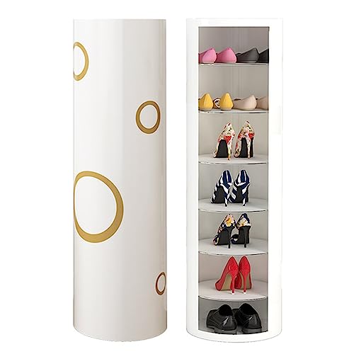 BOKNI 360 drehbares Schuhregal mit 7 Ebenen H 105 cm für den Eingangsbereich großer freistehender Aufbewahrungs-Organizer vertikaler Schrank Turmregal für Enge Räume Haus Schrank Wohnzimm