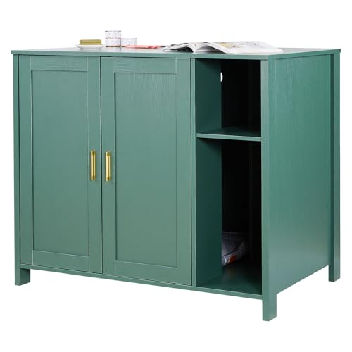 VEVOR Katzenschrank 1050x680x885 mm Katzenklo Schrank mit eingebauter Steckdose Schublade Abnehmbarer Trennwand passend für die meisten selbstreinigenden intelligenten Katzentoiletten