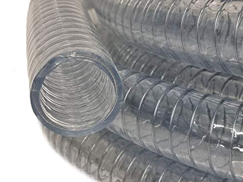 PVC Spiralschlauch Saugschlauch Druck Förderschlauch 38 mm 10 m Transparent