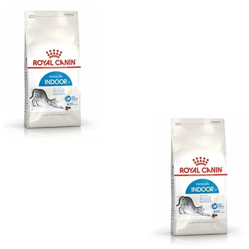 ROYAL CANIN Indoor 27 Doppelpack 2 x 400 g Trockenfutter für Wohnungskatzen bis 7 Jahre Mit angepasstem Energiegehalt Zur Unterstützung und Förderung der Verdauung