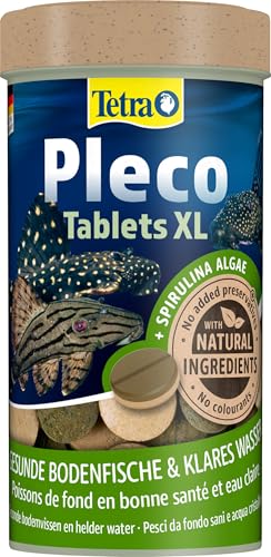 Tetra Pleco XL Tablets Nährstoffreiches Fischfutter für alle größeren pflanzenfressenden Bodenfische mit unterständigem Maul 133 Tabletten Dose