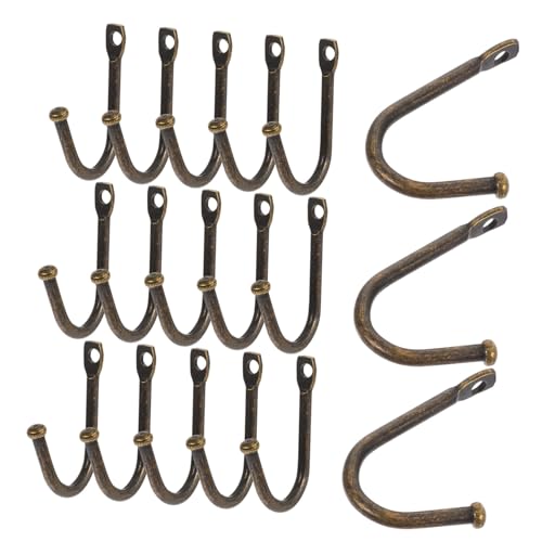 BAZEITFLOW 20 Stück Aufbewahrungshaken fahrradhalterung werkzeughaken Lagerhaken Goldhaken für die Wand Gartenschlauchhalter s Haken wandmontierte Garagenhaken Speicherhaken Eisen Light Brown