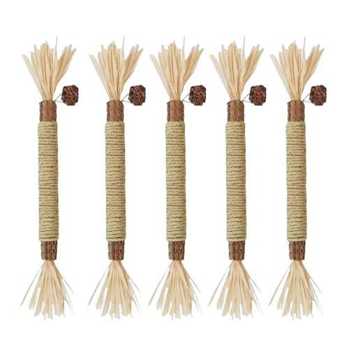 Hitburu Katzenminze Stäbchen 5 Stück Essbare Katzenminze Leckerli Spielzeug Zum Lecken - Natürliche Silvervine Stöcke Für Die Zahnpflege Zur Reinigung Für Indoor Und Outdoor Kätzchen Bereicherung
