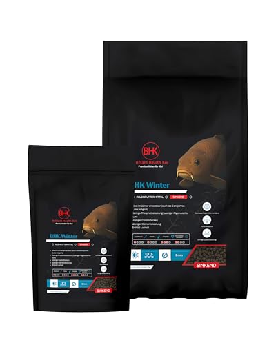 BHK - Koi Futter Winter 5kg Sinkfutter 5mm für Koi Leicht verdaulich schwimmblasenfreundlich Winterfutter ab 8 C Teichfutter kaltwassergeeignet