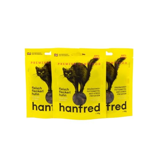 Katzensnack Huhn Hanfred Leckerli zur Stressreduktion getreidefrei natürlich 45g Monoprotein Snack