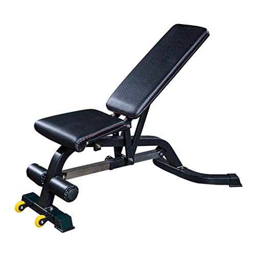 XDLEDMKIZ Hantelbank für Heimfitness professionelle Bankdrückbank verstellbar multifunktional für Sit-ups Fitnessgeräte Schwarz 147 x 45 x 50 cm
