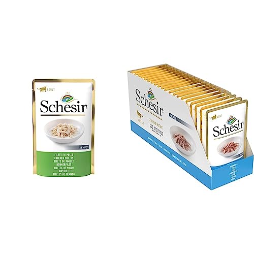 Schesir Cat Jelly Hühnerfilet Katzenfutter nass in Gelee 20 Beutel x 85 g Cat Jelly Thunfisch Katzenfutter nass in Gelee 20 Beutel x 85 g