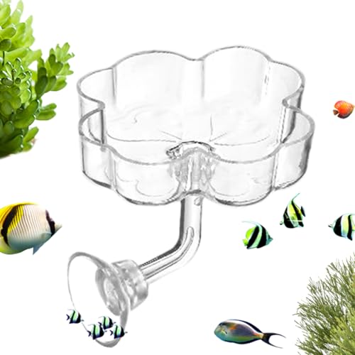 Fischfutterautomat Blumenförmige Futterschale Mit Saugnapf Für Das Aquarium Futterschale Für Fischglas - Für Schildkröten Zierfische Süßwasser Und Meerwasser