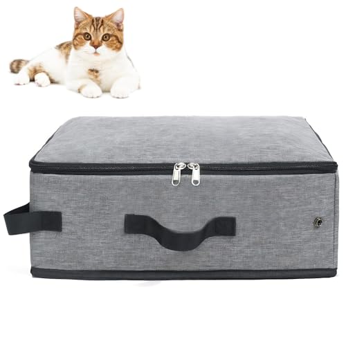 Reise Katzentoilette Faltbare Katzenklo mit Deckel Mühelose Reinigung und Pflege Katzen Reisetoilette für Kurze Ausflüge und Campingurlaube