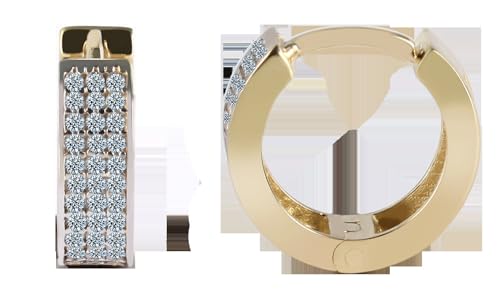 Akzent Leyla Damen-Ohrringe Creolen 375er 9 Karat Gold Zirkonia 5500024