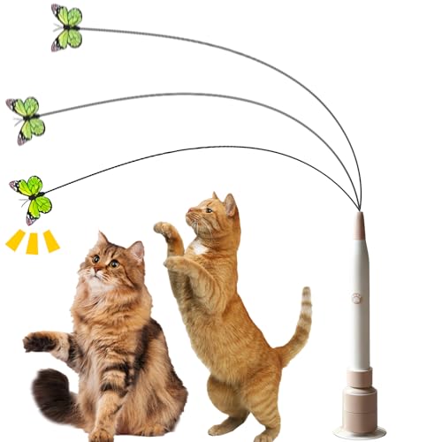 Elektrisches Schmetterlings Katzenspielzeug Elektrisch Spielzeug für Aktive Katzen Katzenspielzeug Selbstbeschäftigung Katzen Spielzeug Interaktives Katzen Spielzeug Mit Saugnapf Ball blue1