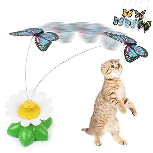 LvSenLin Interactive Cat Toy Automatic Rotating Flying Butterfly Hummingbird Cat Games Teasing Accessories Small Animals Pet Toy