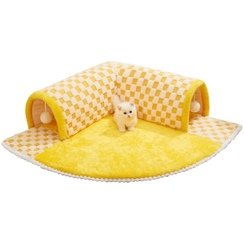 Katzen Tunnel Bett Mit rutschfestem Boden als Spiel- und Versteckplatz Katzen Versteckspiel Bett - für Kätzchen und Kaninchen zum Schlafen Dösen Ausruhen Spielen