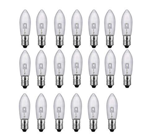 ShuoHui Warmweiß E10 LED-Ersatzlampen Glühbirnen Topkerze für Lichterkette 9V-55V AC 0.2W 3000K 20LM 10