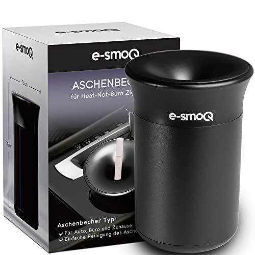 4 Farben e-smoQ Aschenbecher mit Deckel für elektronische Zigaretten IQOS 3 3 DUO Zubehör Ashtray Für Auto Büro Zuhause und Draussen Schwarz