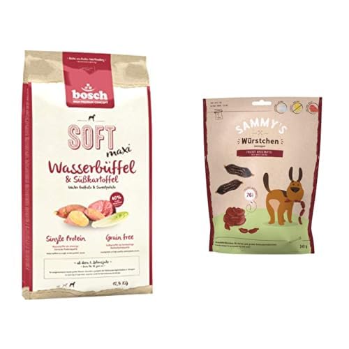 Bundle Bosch HPC Soft Maxi Wasserbüffel Süßkartoffel halbfeuchtes Hundefutter für ausgewachsene Hunde 1 x 12.5 kg Sammy s Würstchen Wasserbüffel 1 x 240 g