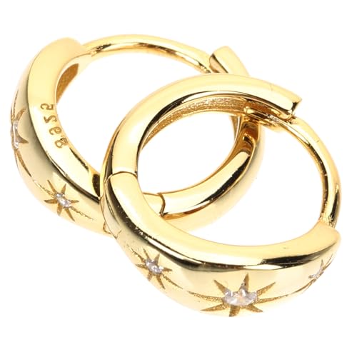 HEALEEP Kleine Goldene Creolen Ohrringe Mit Strass Minimalistische Damen Ohrstecker Leichter Statement Schmuck Für Alltag Und Fest