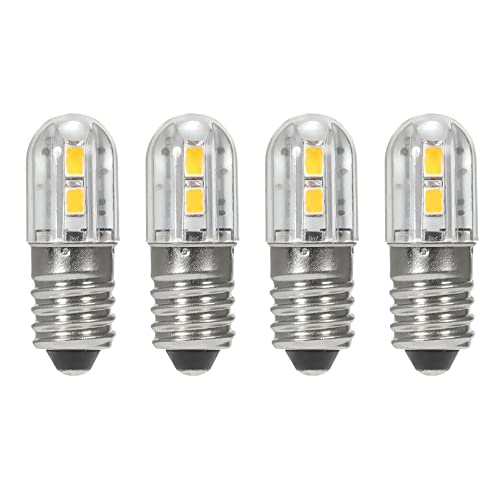 ShuoHui 4x E10 LED Lampe 6V mit Schraubensockel 2835 4 SMD Chips Gelbes Upgrade für Scheinwerfer Taschenlampen Taschenlampe Warm weiß 3000K