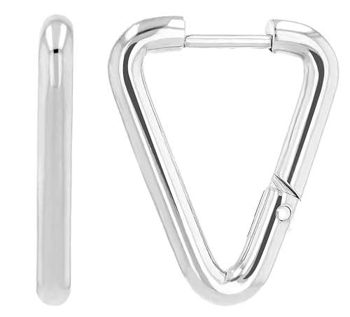 Akzent Wasserfeste Edelstahl Ohrringe Creolen in Silber für Damen 100% Wasserfest Hautverträglich