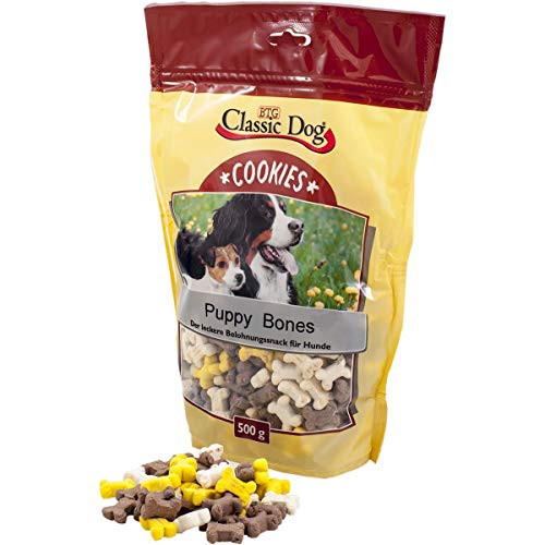 Classic Dog Snack Cookies Puppy Bones 500g - Sie erhalten 1 Packung en Packungsinhalt 0 5 kg