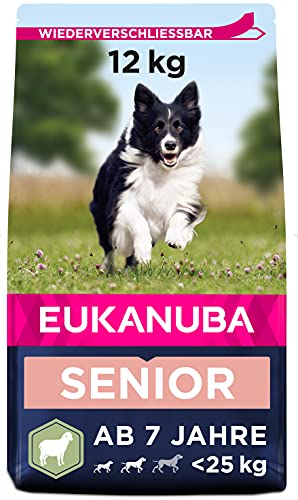 Eukanuba Hundefutter mit Lamm Reis für kleine und mittelgroße Rassen - Trockenfutter für Senior Hunde 12 kg