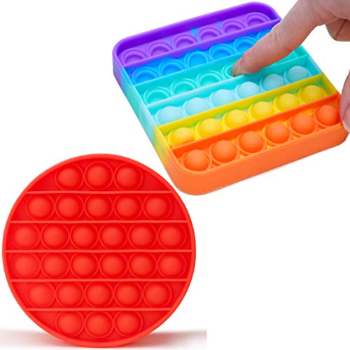Toyland 2er Pack   Push Sensorisches Zappelspielzeug   Viele zur Auswahl Rainbow Square Red Round