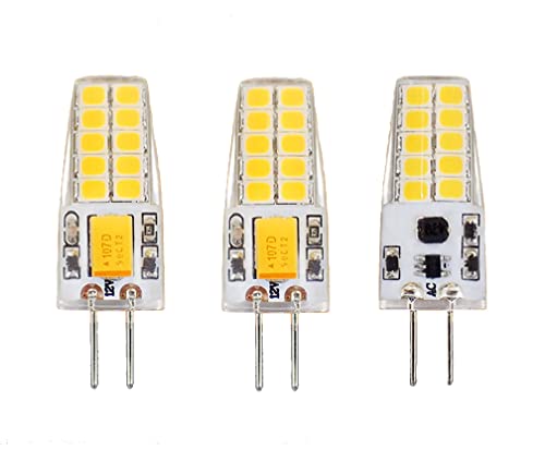 ShuoHui 3W Bi-Pin Sockel G6.35 GY6.35 Sockel JC Typ AC DC 12V 3000K Warmweiß 2-Stifte Ersatz für JCD LED Halogen Glühbirne 3-Pack