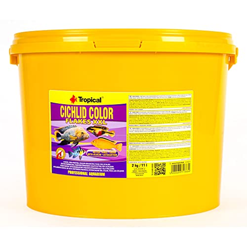 Tropical Cichlid Color Flakes - farbverstärkendes Flockenfutter mit Beta-Glucan 1er Pack 1 x 11 l