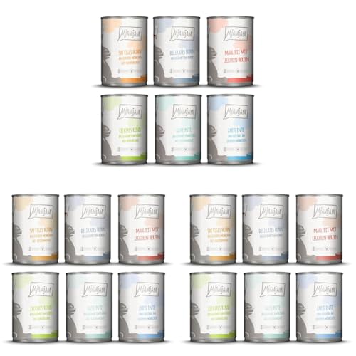 MjAMjAM - leckere Mahlzeiten Mixpaket III für Deine Katze 6 x 400 g Packung mit 3