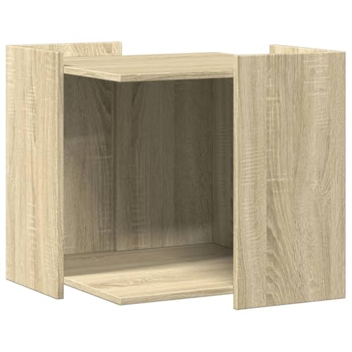 vidaXL Katzenklo Schrank Katzenschrank Katzentoilette Beistelltisch Katzenhaus Katzenmöbel Verstecktes Design Sonoma Eiche Holzwerkstoff