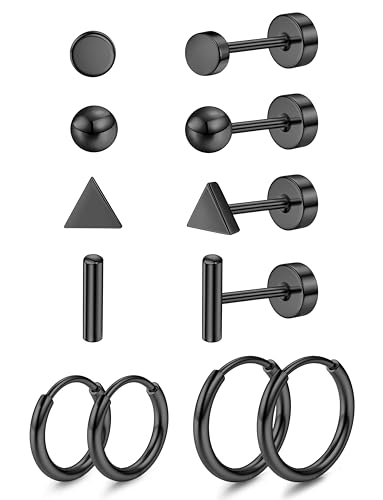 JeweBella 6Paar G23 Titan Kinder Medizinische Hypoallergen Klein Titan Set Titan Gesundheitsstecker Set Piercing Ohr
