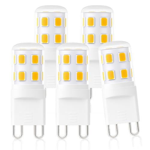 Cinsenten G9 LED Leuchtmittel LED Lampen 2W entspricht 20W 28W 33W Halogenlampe G9 Glühbirne kein Flackern nicht dimmbar Enegiesparende kleine Birne Warmweiß 3000K 5er Pack