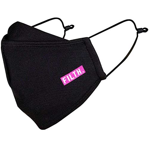 Muc-Off Wiederverwendbarer Masken Mundschutz Filth Groß Mund und Nasenschutz mit Verstellbaren Trägern mit Staubfilter in der Mittleren Schicht Maske mit Filter Bis zu 20 Mal Waschbar