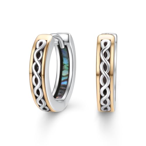 Flyow Wikinger-Ohrringe für Männer 925 Sterlingsilber Keltische Creolen Punk Huggie Creolen Wikinger-Schmuck Geschenke für Frauen